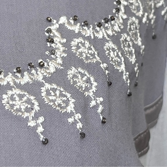 NWT Anthropologie Lithe Boho Beaded Top AMAZING DETAILS size 14 - Picture 11 of 14